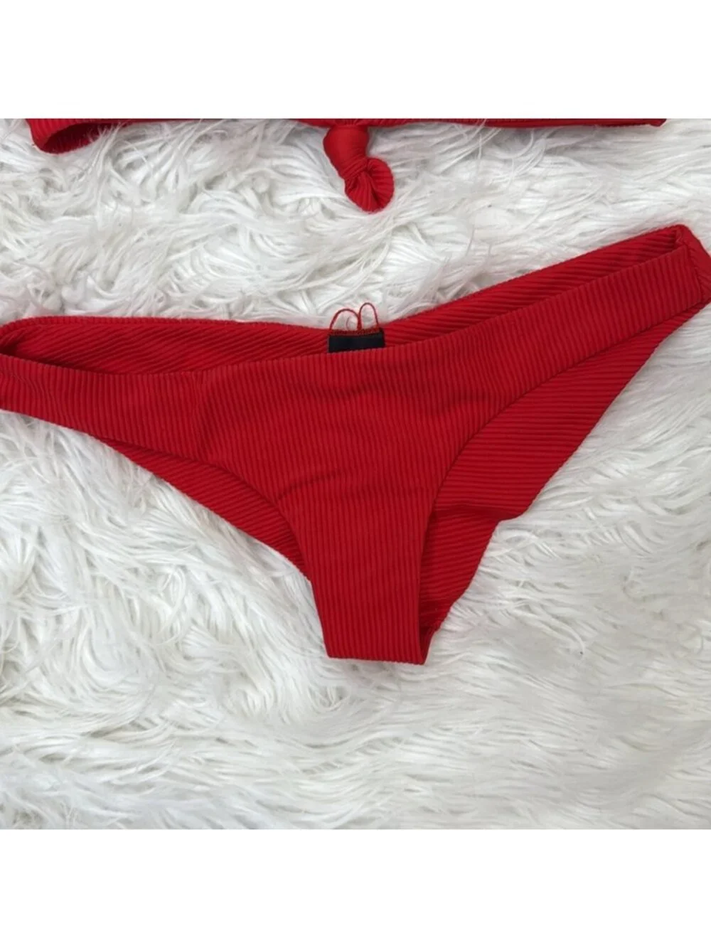 Frankie’s bikinis red Greer bikini set new no tags large swim